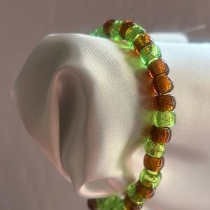 Elegant Green and Brown Beaded Bracelet